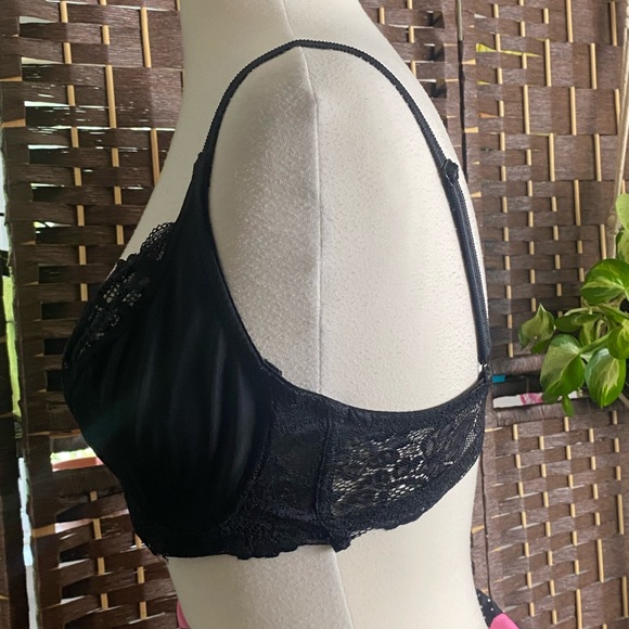 Offer??   Shein black bra stretch lace floral pattern bow adjustable 85D = 38D - Picture 8 of 13